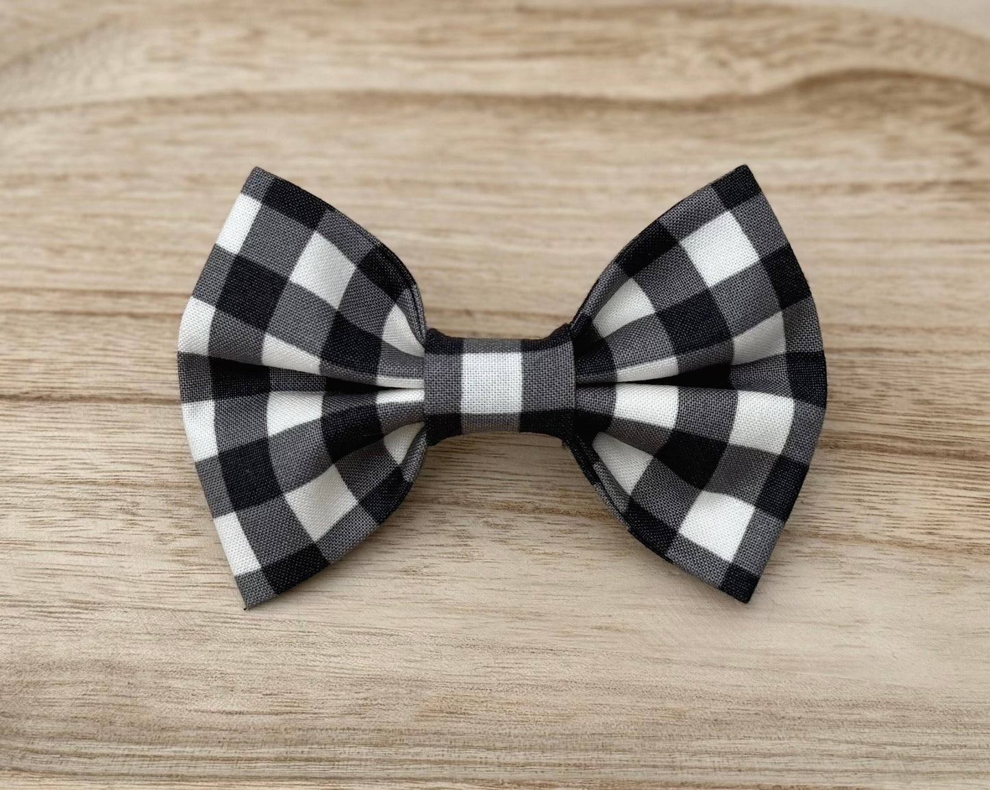 Black and White Plaid Pet Bow Tie