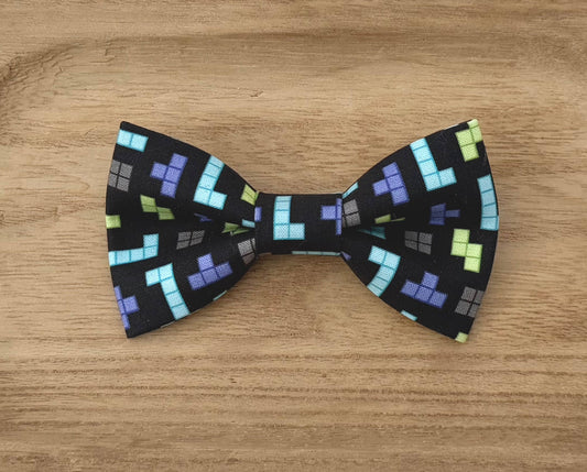 Tetris 90s Video Game Bow tie with pixelated pattern